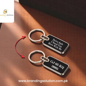 Black Metal Keychain Engraving