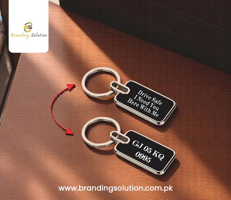 Black Metal Keychain Engraving